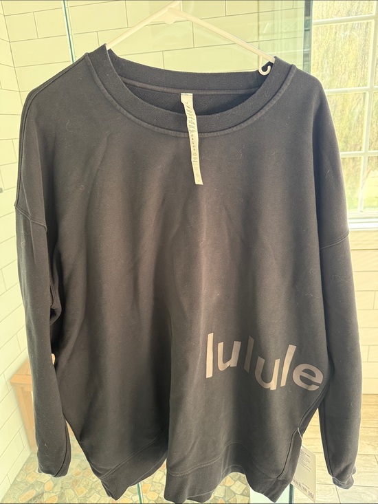 lululemon athletica Tops - lululemon athletica Black Crewneck Sweatshirt with Subtle Logo